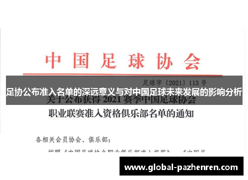 足协公布准入名单的深远意义与对中国足球未来发展的影响分析